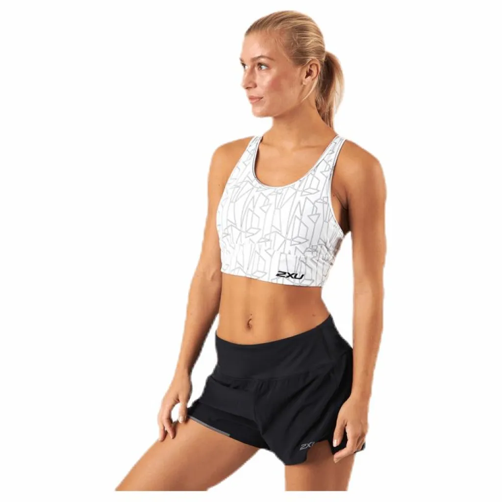 2XU Active Longline MedImpact Crop White* Sport-Bh:Ar|Träning