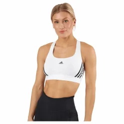 adidas Powerreact Training Medium-Support 3-Stripes Bra White* Träning|Sport-Bh:Ar