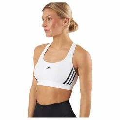 adidas Powerreact Training Medium-Support 3-Stripes Bra White* Träning|Sport-Bh:Ar