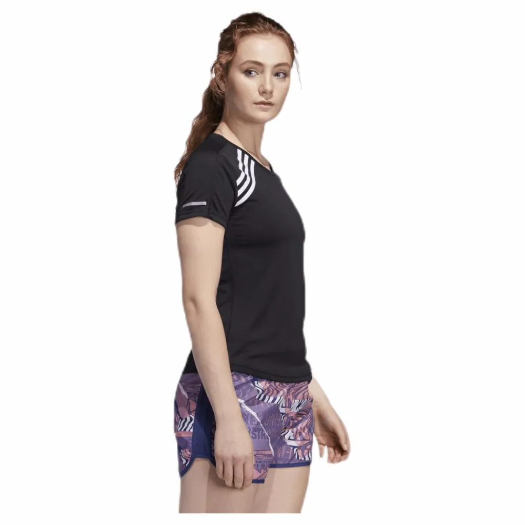 adidas Run 3 Stripes Tee Women Black* Löpning|T-Shirts