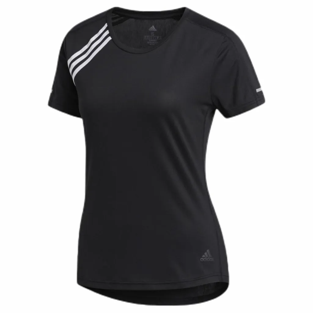 adidas Run 3 Stripes Tee Women Black* Löpning|T-Shirts