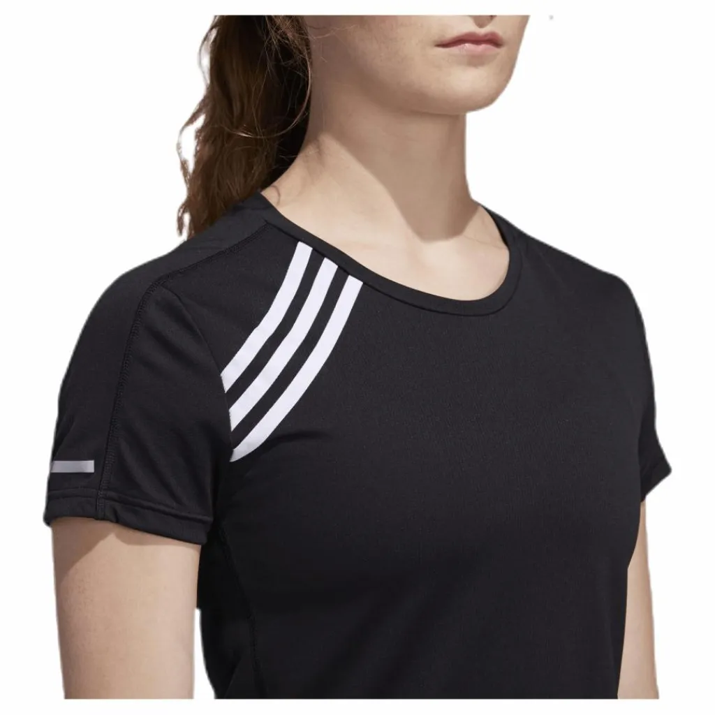 adidas Run 3 Stripes Tee Women Black* Löpning|T-Shirts