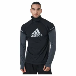 adidas Turtle Graphic Block Longsleev Tee Men Black / Grey Six* T-Shirts|Löpning