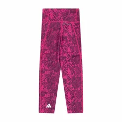 adidas AEROREADY Animal-Print Optime 7/8 High-Rise Pocket Leggings Selufu/Carbon/White*Barn Träning|Tights