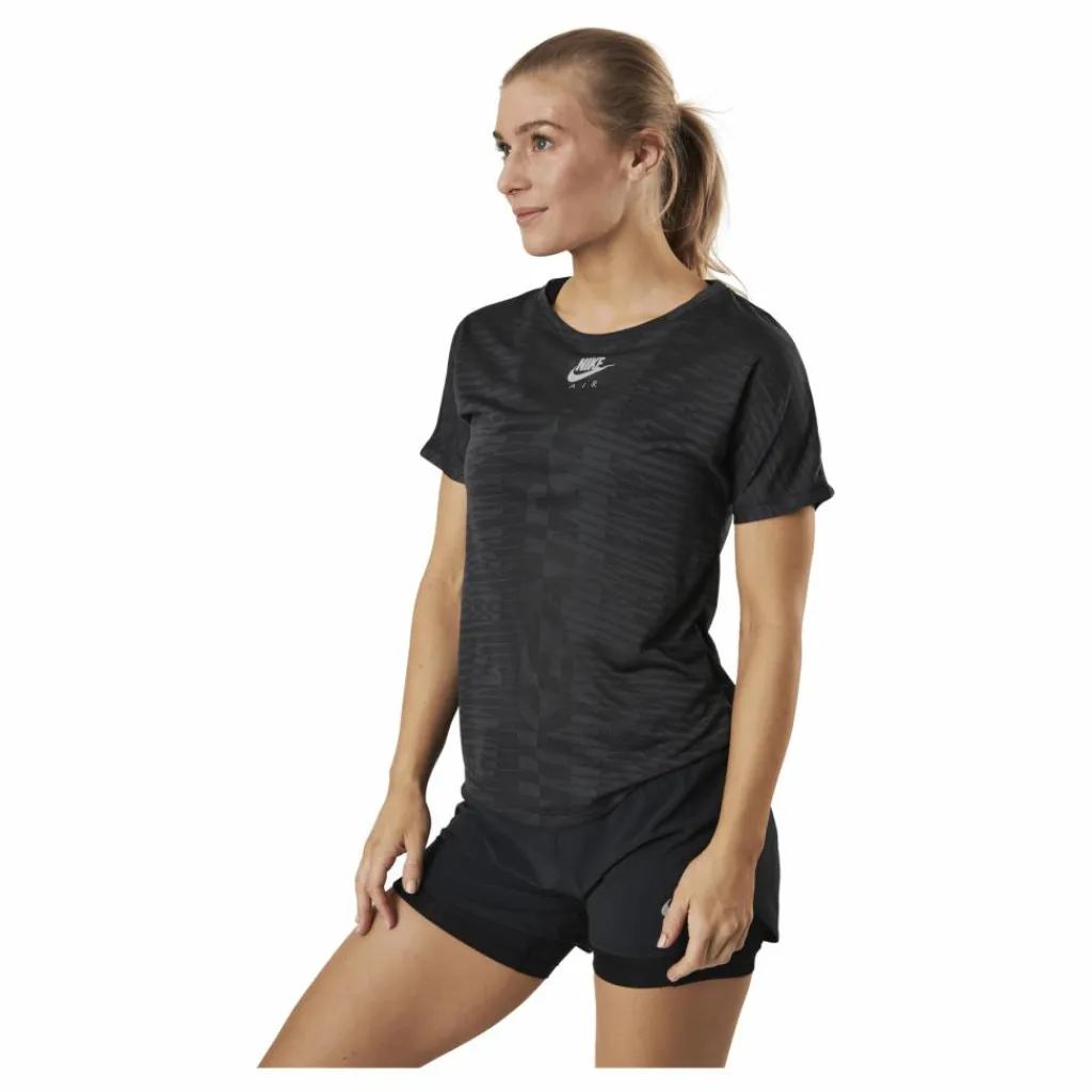 Nike Air Top SS Black/Grey* T-Shirts|Löpning