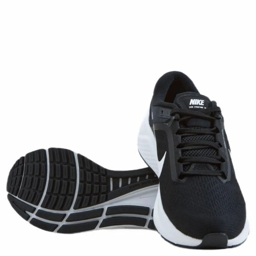 Nike Air Zoom Structure 24 Women's Road Running Shoes BLACK/WHITE* Löpning|Löparskor