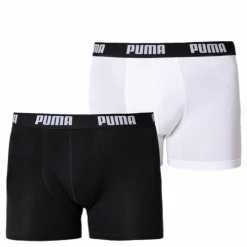 Puma Basic Boxer 2-Pack White/Black* Underkläder|Träning
