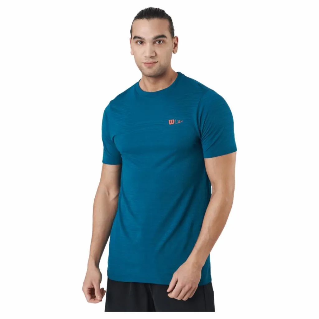 Wilson Bela Smls Crew Iii Blue Coral* Racketsporter|T-Shirts