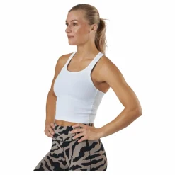 Casall Bold Rib Crop Tank White* Linnen|Träning