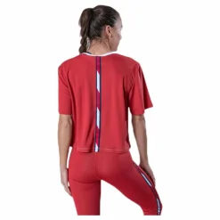 Tommy Hilfiger Sport Boxy T-Shirt Short Sleeve Pink/White* T-Shirts|Träning