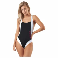 Calvin Klein Ck Blocking Plunge Back Swimsuit Black* Simning|Badkläder