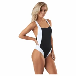 Calvin Klein Ck Blocking Plunge Back Swimsuit Black* Simning|Badkläder