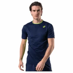 ASICS Club SS Tee Blue/Yellow* T-Shirts|Racketsporter