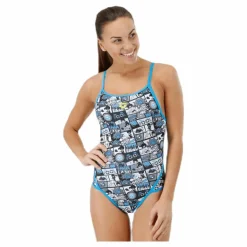 Arena Comics Superfly Back Turquoise/Grey* Simning|Badkläder