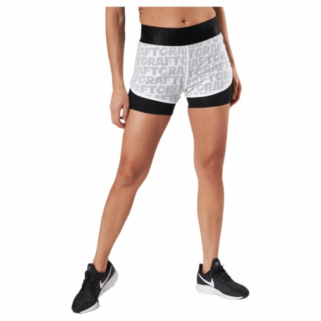 Craft Core Charge Logo Shorts White/Black* Shorts|Träning