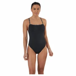 Calvin Klein Core Logo Tape Square Neck Swimsuit Black* Simning|Badkläder
