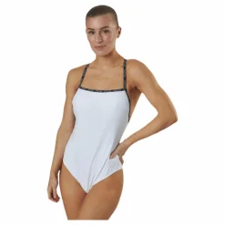 Calvin Klein Core Logo Tape Square Neck Swimsuit White* Simning|Badkläder