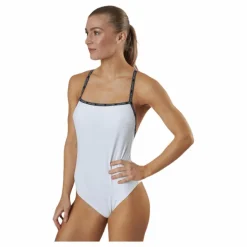 Calvin Klein Core Logo Tape Square Neck Swimsuit White* Simning|Badkläder