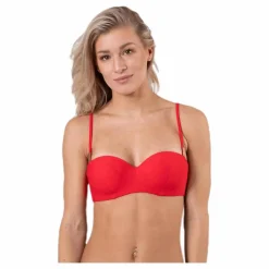 Calvin Klein Core Solid Structured Bandeau Red* Simning|Badkläder