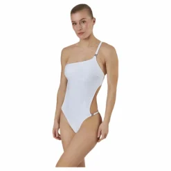 Calvin Klein Core Textured Cut Out Swimsuit White* Simning|Badkläder