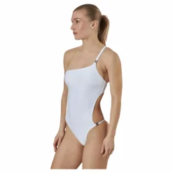 Calvin Klein Core Textured Cut Out Swimsuit White* Simning|Badkläder
