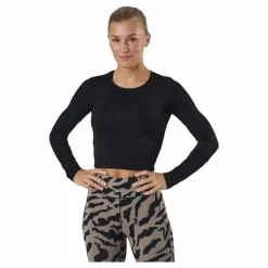 Casall Crop Long Sleeve Black* Linnen|Träning
