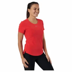Nike Dri-fit One Luxe Women's Stand Chile Red/reflective Silv* T-Shirts|Träning