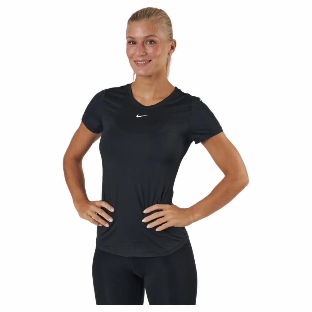 Nike Dri-FIT One Women's Slim Fit Short-Sleeve Top BLACK/WHITE* Träning|T-Shirts