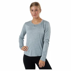 Nike Dri-FIT One Women's Standard Fit Long-Sleeve Top PARTICLE GREY/HTR/BLACK* Träning|Tröjor