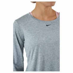 Nike Dri-FIT One Women's Standard Fit Long-Sleeve Top PARTICLE GREY/HTR/BLACK* Träning|Tröjor