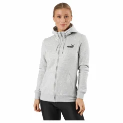 Puma Ess Small Logo Full-zip Hoodie Light Gray Heather* Träning|Tröjor