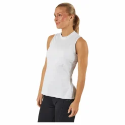 adidas Essentials Heathered Mock-Neck Sleeveless Golf Polo Shirt White* Golf|T-Shirts