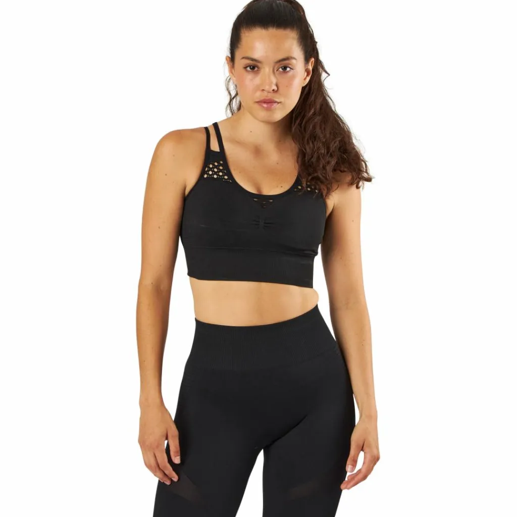BLACC Fitness Seamless Mesh Bra Black* Träning|Sport-Bh:Ar