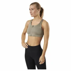 Stay in place Front Zip Sports Bra Green* Sport-Bh:Ar|Löpning