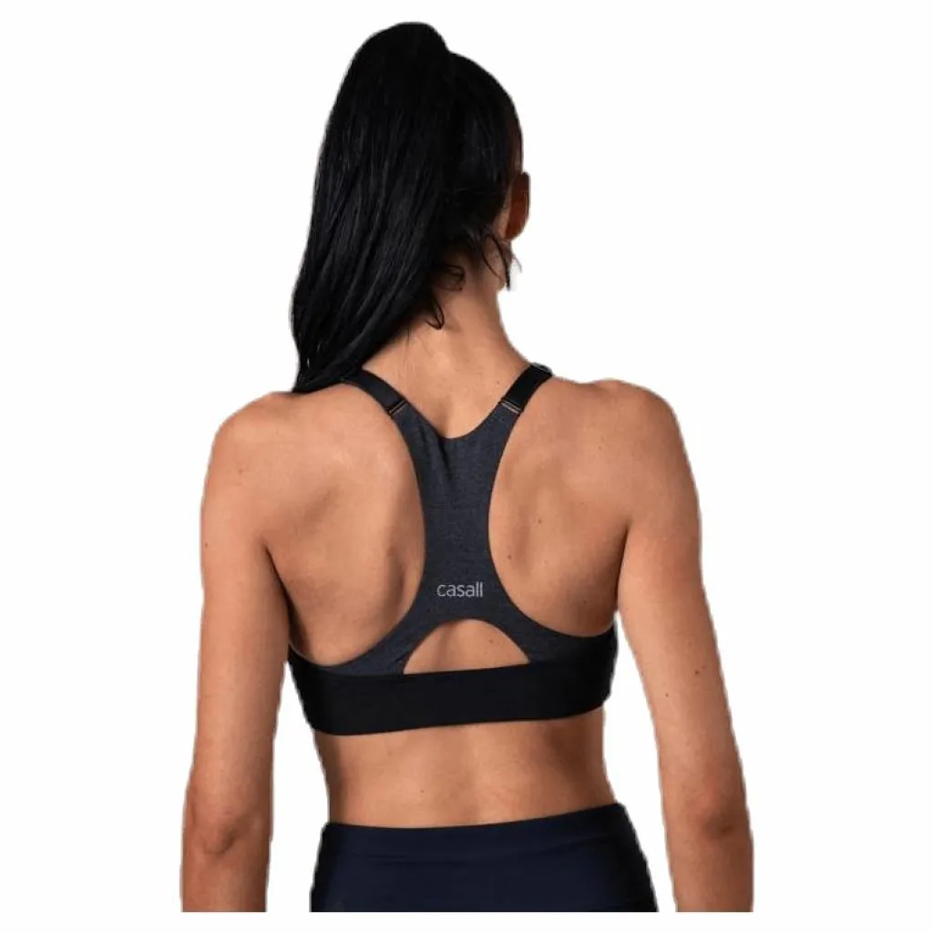 Casall Front Zip Sports Bra Grey* Löpning|Träning