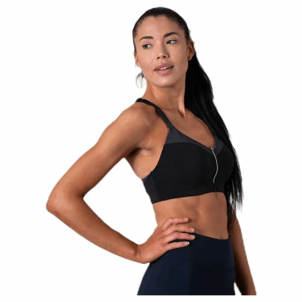 Casall Front Zip Sports Bra Grey* Löpning|Träning