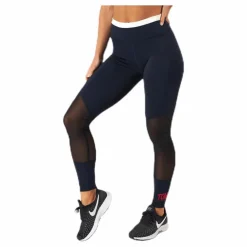 Tommy Hilfiger Sport Full Length Mesh InsertLegging Blue/Red* Tights|Träning