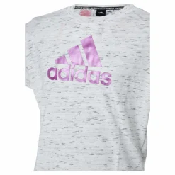 adidas Girls Bos Tee White Melange / Sonic Fuchsia*Barn Träning|T-Shirts