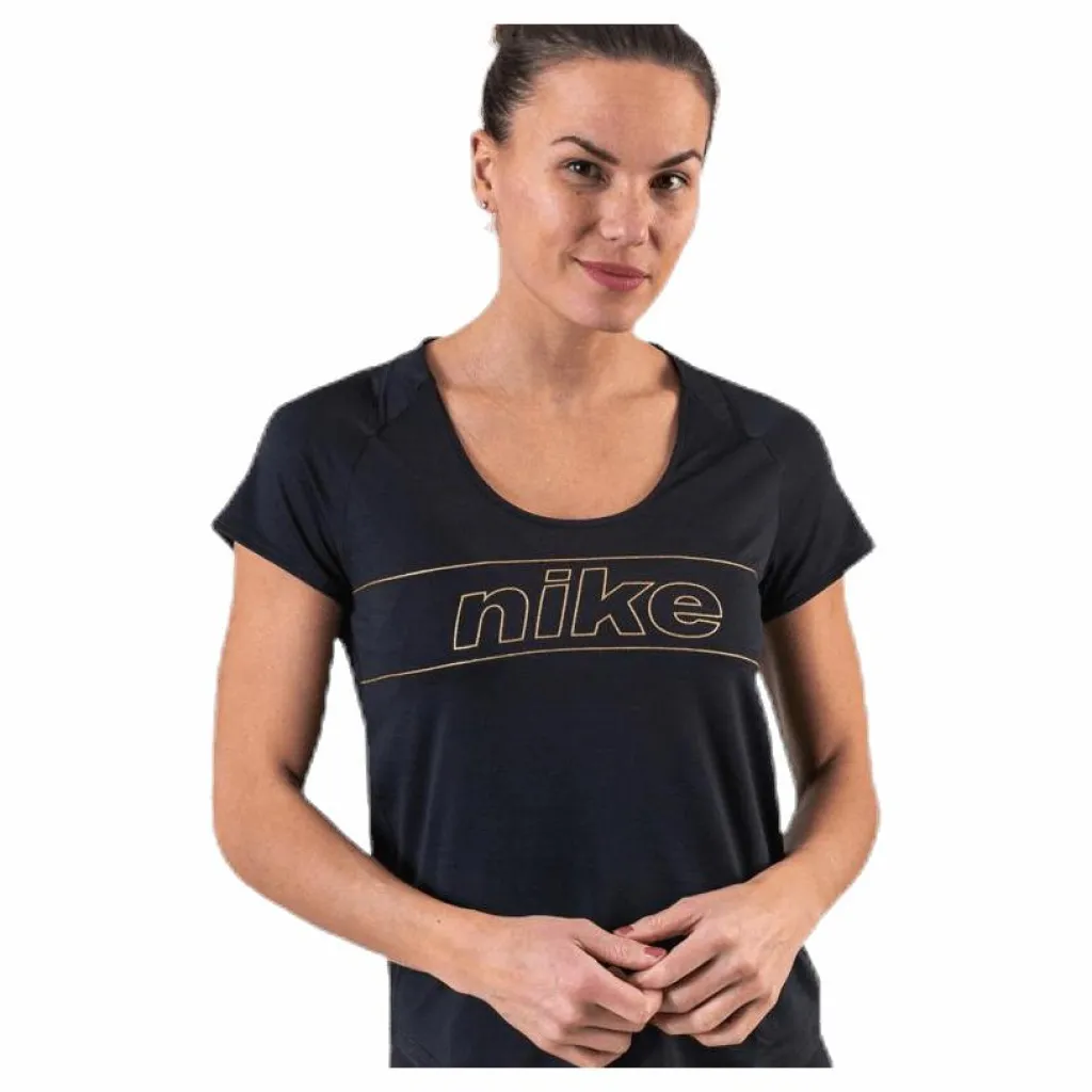 Nike Glam Top SS 10K Black/Gold* T-Shirts|Löpning