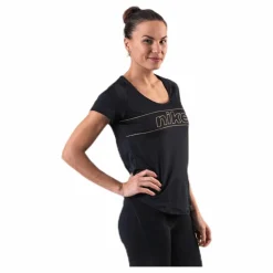 Nike Glam Top SS 10K Black/Gold* T-Shirts|Löpning