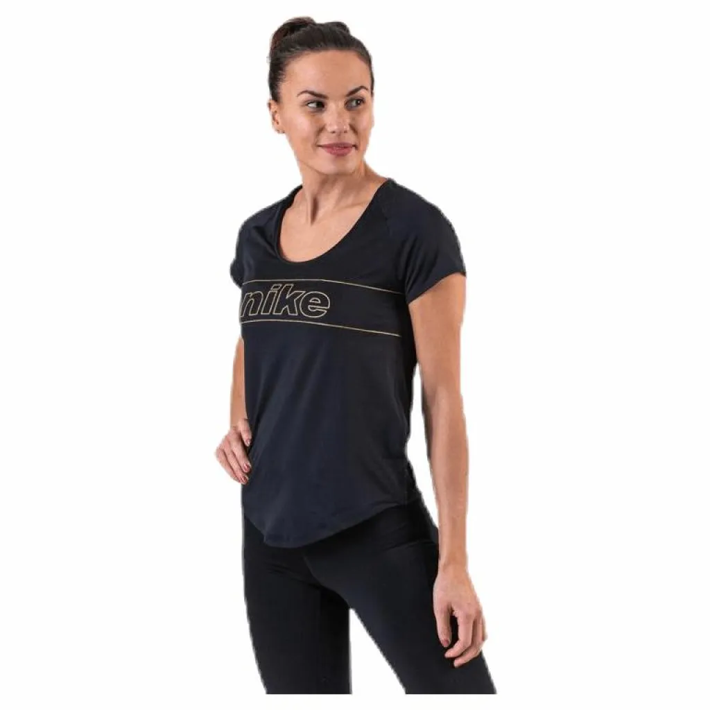 Nike Glam Top SS 10K Black/Gold* T-Shirts|Löpning