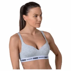 Puma Iconic Padded Top Grey* Sport-Bh:Ar|Träning