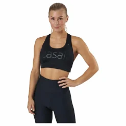 Casall Iconic Wool Sports Bra Black Logo* Sport-Bh:Ar|Träning