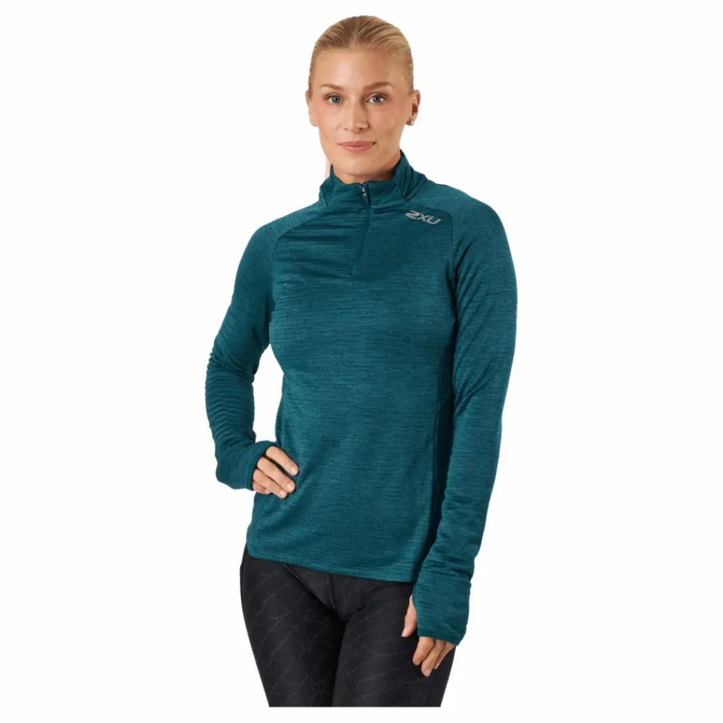 2XU Ignition 1/4 Zip Deep Jade/silver Reflective* Löpning|Träning