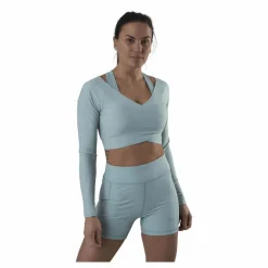 Only Play Jana Ls Train Crop Top Grey* Tröjor|Träning