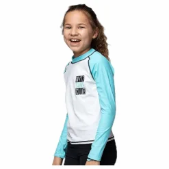 Wyte Jr UV Shirt LS Turquoise/White*Barn Simning|Badkläder