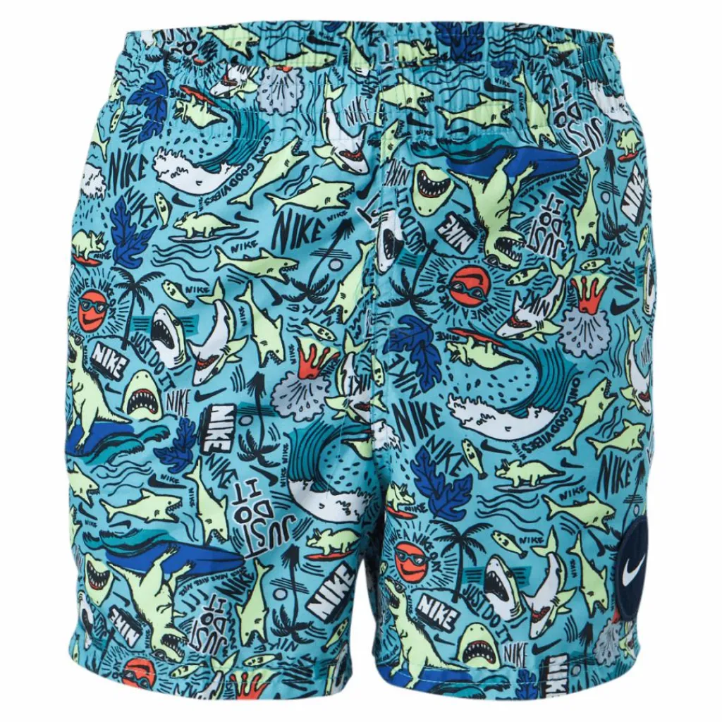 Nike Swim Junior 4" Volley Short AOP Blue*Barn Simning|Badkläder