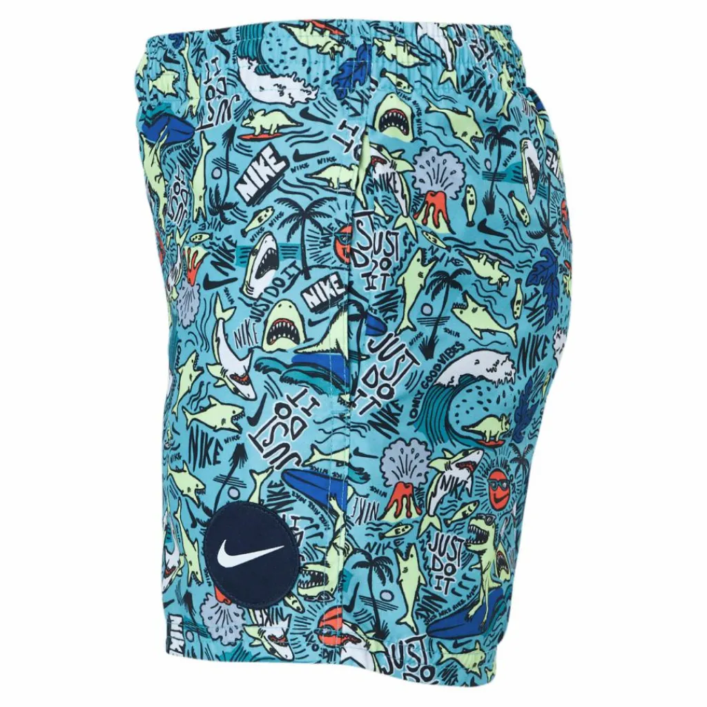 Nike Swim Junior 4" Volley Short AOP Blue*Barn Simning|Badkläder