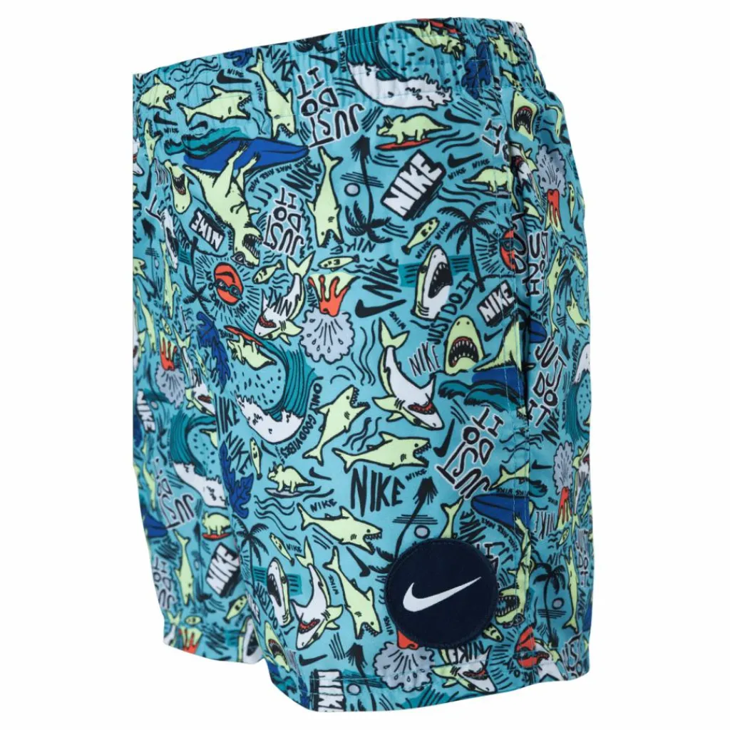 Nike Swim Junior 4" Volley Short AOP Blue*Barn Simning|Badkläder