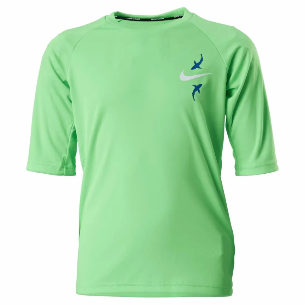 Nike Swim Junior Short Sleeve Hydroguard Shark Green*Barn Simning|Badkläder